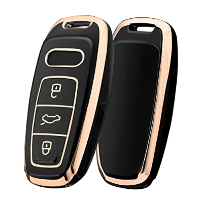 Image of OATSBASF Key Case Suitable for Audi, Car A6L A6 A7 A8 Q7 Q8 E Tron 2019 2020, Silicone TPU Protective