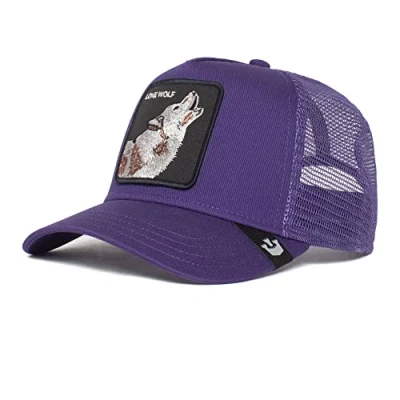 Image of Goorin Bros. The Farm Unisex Original Adjustable Snapback Trucker Cap, Purple (The Lone Wolf), One Size