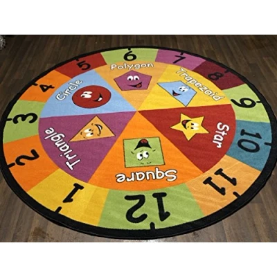 Image of Non Slip Kids Number Shape Mat/Rug 200cm x Circle Hours of Fun Ideal for Nursery Or School Environment