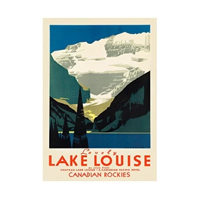 Image of Wee Blue Coo Travel Tourism Lovely Lake Louise Canada Wall Art Print