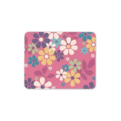 Image of Destination Vinyl ltd Pink Flowery Print Mouse Mat Pad Flower Surf Girls Hippy Computer #13092