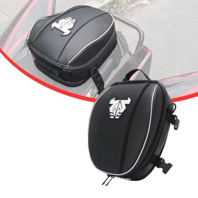 Image of JFG RACING Motorcycle Rider Bag, Tail Waterproof Luggage Seat Saddle Multifunctional Sport White