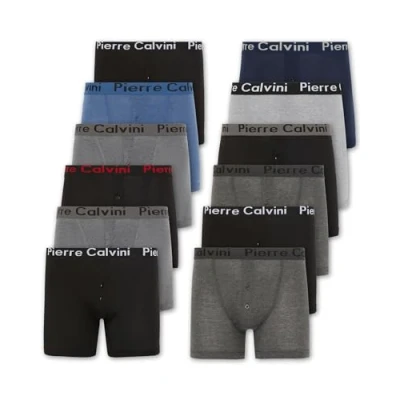 Image of Pierre Calvini (6/12 Pack Mens Boxers with Elastic Waistband Men&#039;s Button Fly Boxer Shorts in Stretch Fit Design Breathable Underwear Suitable for Any Occasion Multipack