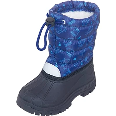 Image of Playshoes Warm Lining Snow Shoes Classic Schneestiefel, Blue Marine Transport, 6 UK Child