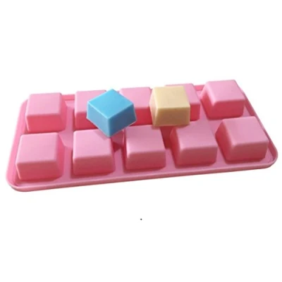 Image of Allforhome 10 Squares Silicone Cake Baking Mold Pan Handmade Soap Moulds Biscuit Chocolate Ice Cube Tray