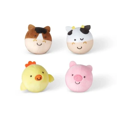 Image of Melissa &amp; Doug Rollables Farm Friends Infant and Toddler Toy (4 Pieces) Developmental for Toddlers 0+ Gift Baby Boys or Girls