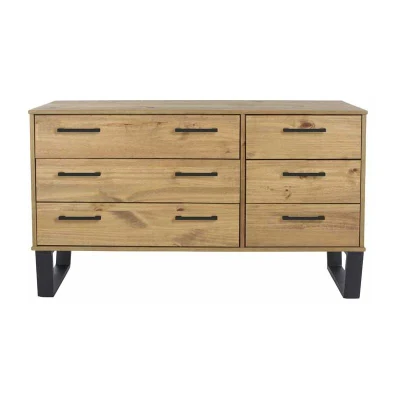 Image of Ace &amp; K Tocos Pine 3+3 Drawer Wide Chest of Drawers