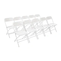 Image of Bolero PP Folding Chairs White (10 pack)