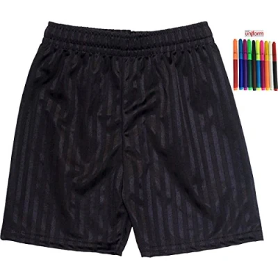 Image of ND Sports School Shadow Stripe PE Shorts for Adult, Small UK, Black