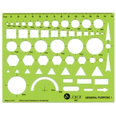 Image of Jakar General Purpose 1 Stencil Template Artist Design Drawing Aid Tool 4601