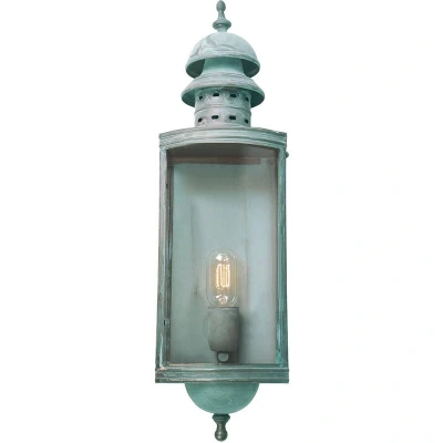 Image of Downing Street 1 Light Outdoor Wall Lantern Verdigris IP44, E27
