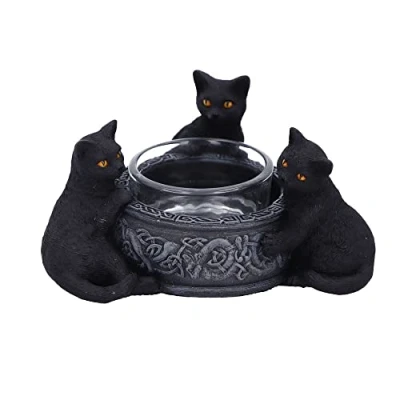 Image of Nemesis Now Familiar Trio Tea Light Holder, Black, 10cm