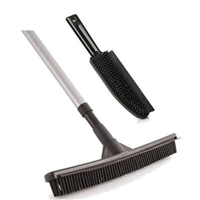 Image of Rubber Broom Brush Set Pet Hair Remover Lint Hand Sweeping