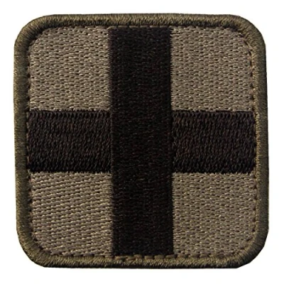 Image of Tactical Patch Medic Cross Embroidered Army Morale Badge ACU Applique Fastener Hook &amp; Loop Emblem Multitan