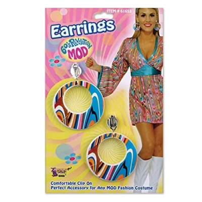 Image of Bristol Novelty BA1085 Swirl Mod Glitter Earrings for Women Multicolor, One Size