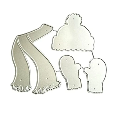 Image of MOONDAME Hat Scarf Gloves Metal Cutting Dies Stencil Die Cut Scrapbooking Album Paper Card Embossing Template Mold Craft Decoration