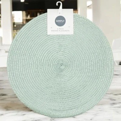 Image of Round Placemats Set Of 4 Table Mats Dining Tableware Sage