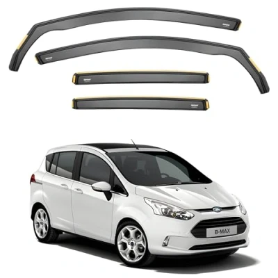 Image of iSPEED Wind Deflectors for FORD B MAX 2012 2017 5 Door MPV 4pc Set Keep Your Car Ventilated In Rain Reduce Turbulence Tinted, Channel Type