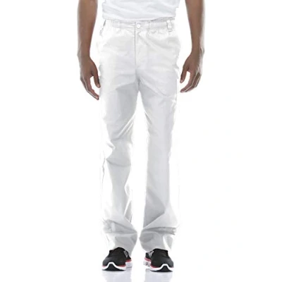 Image of Dickies Men&#039;s Signature Elastic Waist Scrubs Pant Medical, White, X Large Tall