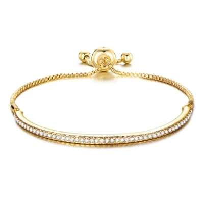 Image of Philip Jones Gold Plated Friendship Bracelet Created with Zircondia® Crystals