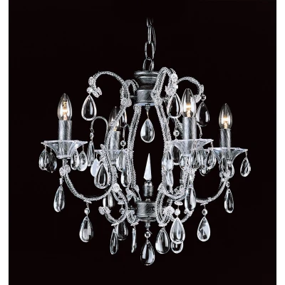 Image of Versailles Bead Silver Streak 4 Arm Chandelier