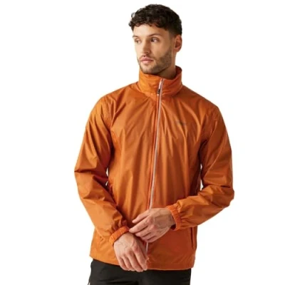 Image of Regatta Men&#039;s Lightweight Lyle IV Waterproof Packaway Jacket Fox, Size: 5XL