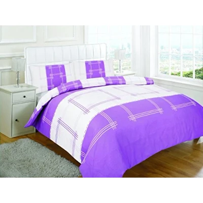 Image of Artistic Fashionista Luxury &amp; Modern CAMPUS Duvet/Quilt Cover Pillowcases Bedding Set Printed Range (Super King, Lilac)