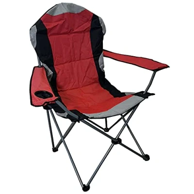 Image of Red High Back Padded Camping Armchair By Redwood