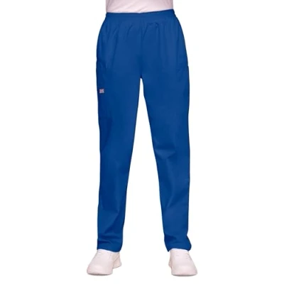 Image of CHEROKEE Women Woman Scrub Trousers Plus Size Originals Medical Clothing Elastic Waist Easy Pull on WWE4200 Galaxy Blue 3XL