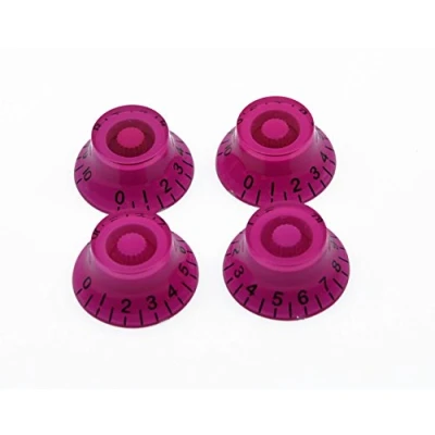 Image of Dopro 4pcs Purple w/Black Number LP Guitar Bell Knobs Top Hat for Les Paul