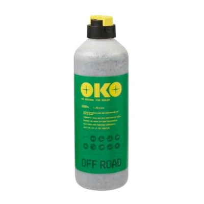 Image of OKO off road tyre sealant 1.25 Litre bottle with valve core remover and filling tube