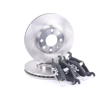 Image of 569059, 91176677, 95526647 Brake disc and pads set MAPCO 47754 Front Axle Vented with acoustic wear warning