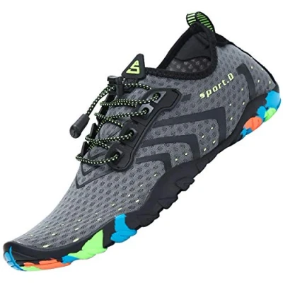 Image of SAGUARO Water Shoes Mens Women Beach for Swim Aqua Sea Wet Grey, Gr.43 EU/9 UK