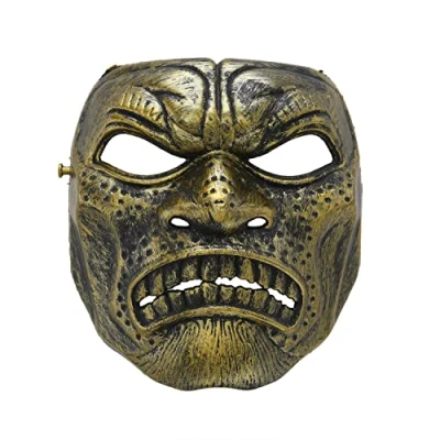 Image of Halloween Mask Immortals Gold Costume Adult Outfit Scary Spooky Horror Party Face Fancy Dress Cosplay For Men Women (HM5)