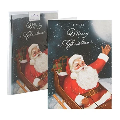 Image of Hallmark Christmas Charity Card Pack &quot;Santa&quot; of 8