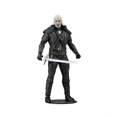 Image of McFarlane Toys, Netflix The Witcher 7 inch Geralt of Rivia Action Figure with 22 Moving Parts, Season 1 Collectible Collectors Stand Base Ages 12+