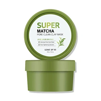 Image of SOME BY MI Super Matcha Pore Clean Clay Mask 3.52Oz, 100g Made from Match Water for Sensitive Skin Exfoliating and Moisturizing Effect with Sebum Care Facial