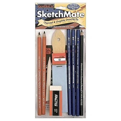 Image of General Pencil SketchMate Charcoal &amp; Graphite Drawing Kit 9pcs