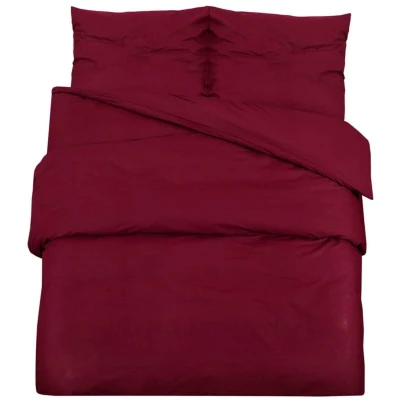 Image of vidaXL Duvet Cover Set Bordeaux 200x220 cm Light weight Microfiber