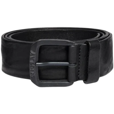 Image of Replay men&#039;s leather belt, black (Black 098), 100 cm