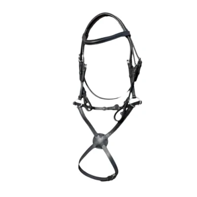 Image of Countrypride STARLIGHT BASIC GRACKLE LEATHER BRIDLE WITH REINS SIZE FULL SHET BLACK AND BROWN (Pony, Black)