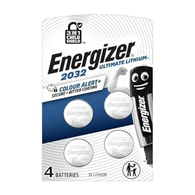 Image of Energizer CR2032 Batteries 3V Lithium Coin Cell (4 Pack) Child Resistant Packaging Long Lasting Power for AirTags, Key Fobs, Scales, Remotes, Medical and Home Devices
