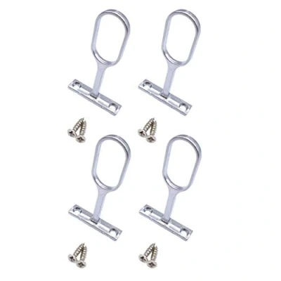 Image of EAI Wardrobe Rail Drop Centre Bracket Suit 32 x 16mmn Oval Polished Chrome Pack of 4