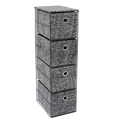 Image of JVL Urban Paper 4 Drawer Storage Unit, Grey