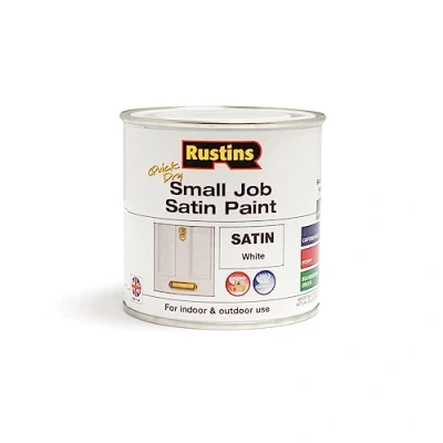 Image of RUSTINS Small Job Satin Paint White 250ml