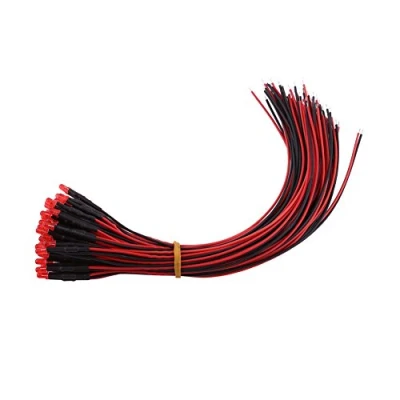 Image of 50Pcs 3/5/10mm Pre Wired Diffused LED Diodes Multi Colors Light DC 9 12V(Red 3mm)