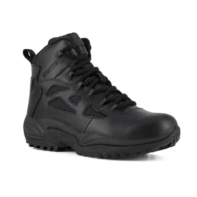 Image of Reebok Men&#039;s Stealth 6&quot; Lace Up Waterproof Side Zip Work Boot Black 10 EE US