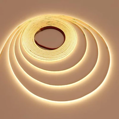 Image of TOPAI 5V COB LED Strip 5M, 3000K Warm White Lights, Narrow 5mm Width, CRI&gt;90, Cuttable, Flexible, 400LEDs/M Uniform Tape for Room Cabinet Home DIY Lighting Projects