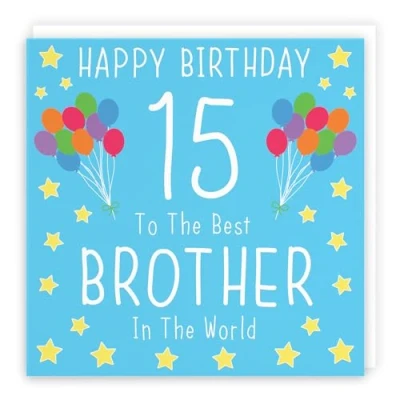 Image of Hunts England Brother 15th Birthday Card Happy 15 To The Best In World Iconic Collection Fun