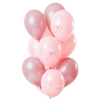 Image of Folat Balloons 30 Years Luxe Roze, Rose Goud cm Pack of 12